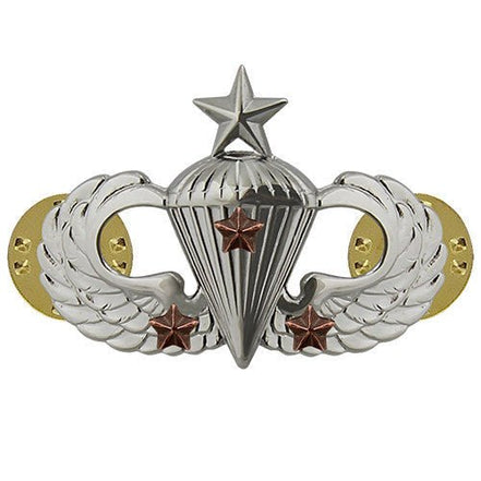 Army Badge: Senior Combat Parachute Third Award - mirror finish - Hooyah Woodworks LLC