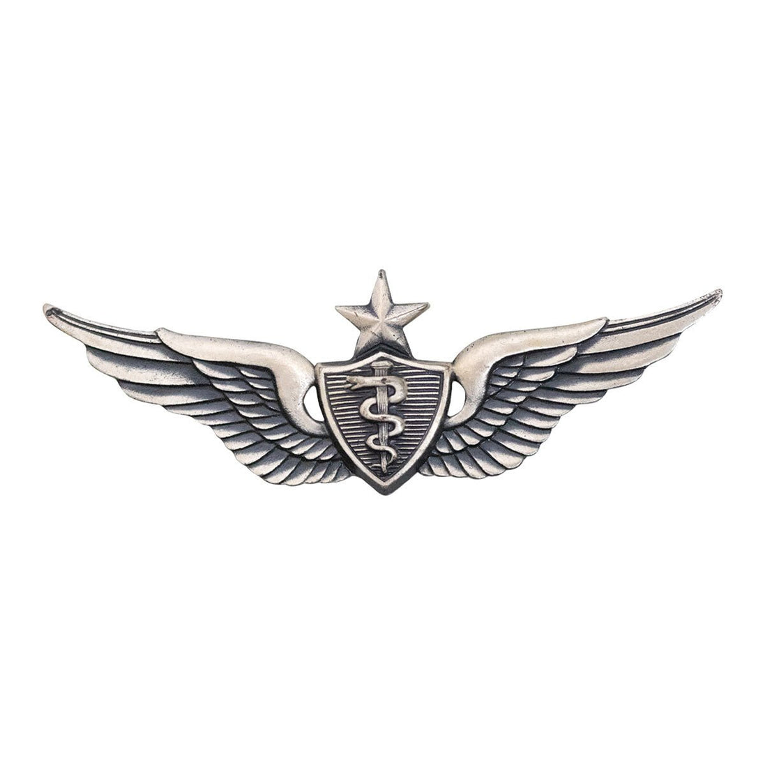 Army Badge: Senior Flight Surgeon - regulation size, silver oxidized - Hooyah Woodworks LLC