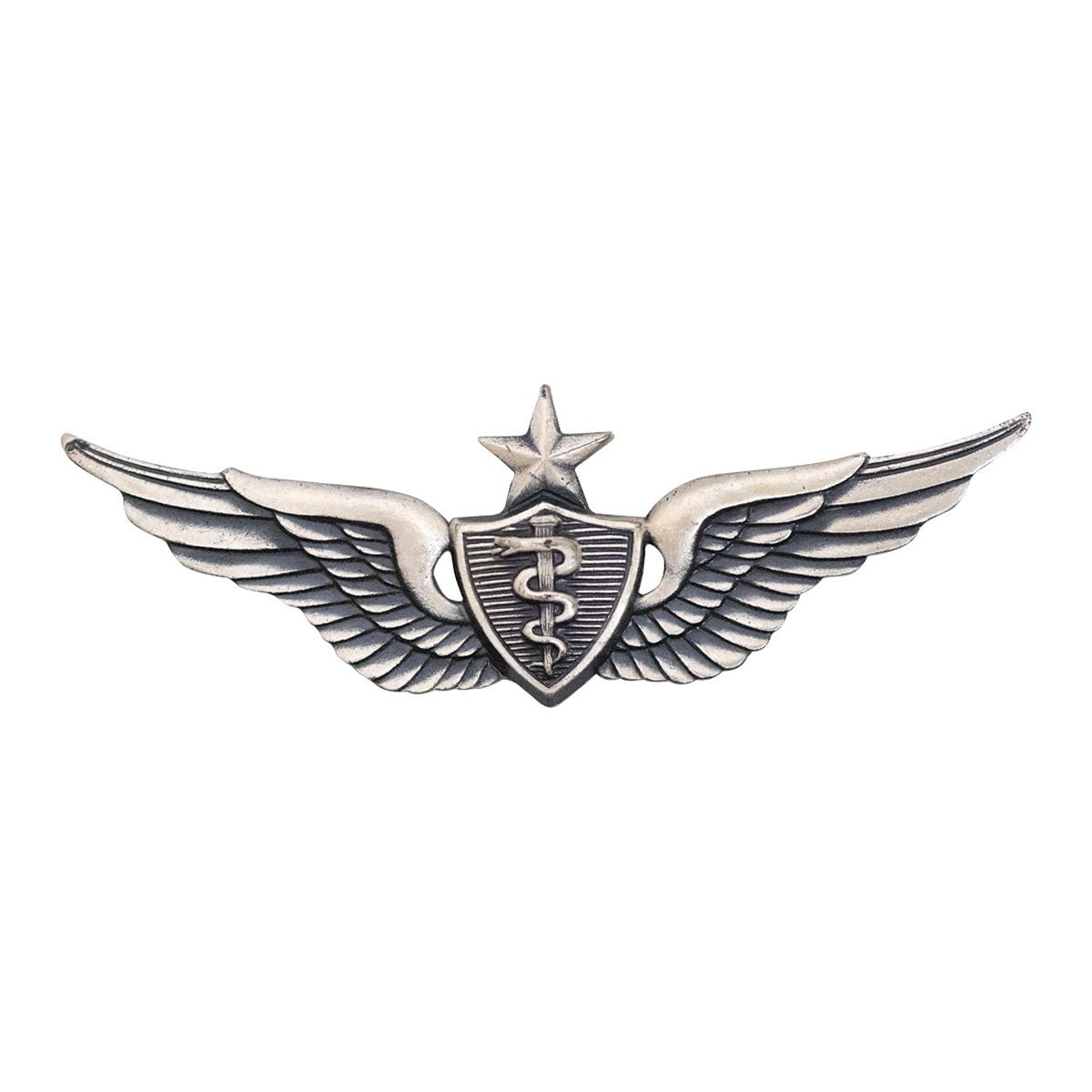 Army Badge: Senior Flight Surgeon - regulation size, silver oxidized - Hooyah Woodworks LLC