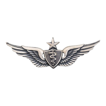 Army Badge: Senior Flight Surgeon - regulation size, silver oxidized - Hooyah Woodworks LLC