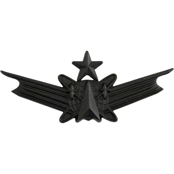 Army Badge: Senior Space Command - regulation size, black metal - Hooyah Woodworks LLC
