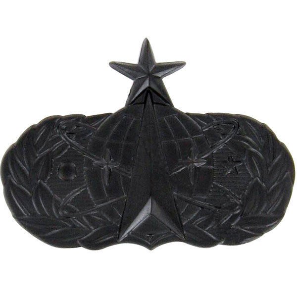 Army Badge: Senior Space Missile - regulation size, black metal - Hooyah Woodworks LLC