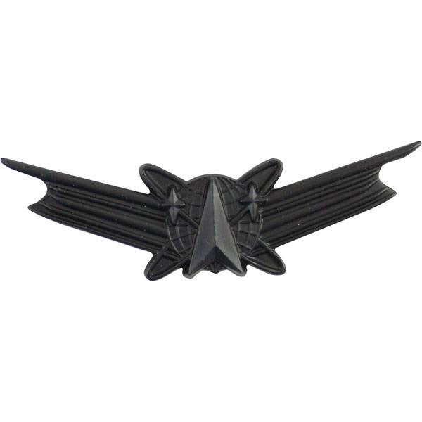 Army Badge: Space Command - regulation size, black metal - Hooyah Woodworks LLC