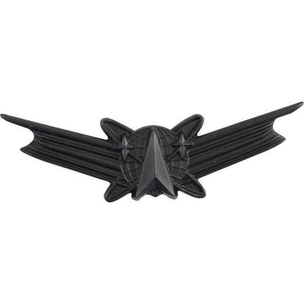 Army Badge: Space Command - regulation size, black metal - Hooyah Woodworks LLC