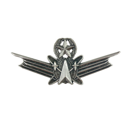 Army Badge: Space Master Badge - regulation size silver oxidized - Hooyah Woodworks LLC
