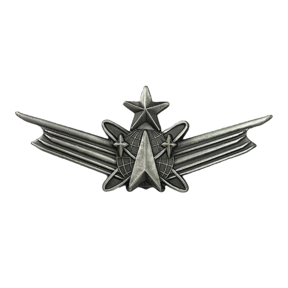 Army Badge: Space Senior - regulation size silver oxidized - Hooyah Woodworks LLC
