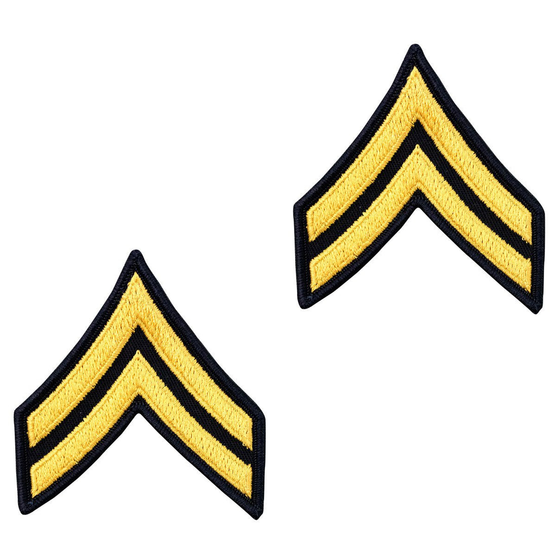 Army Chevron: Corporal - gold embroidered on blue, male - Hooyah Woodworks LLC