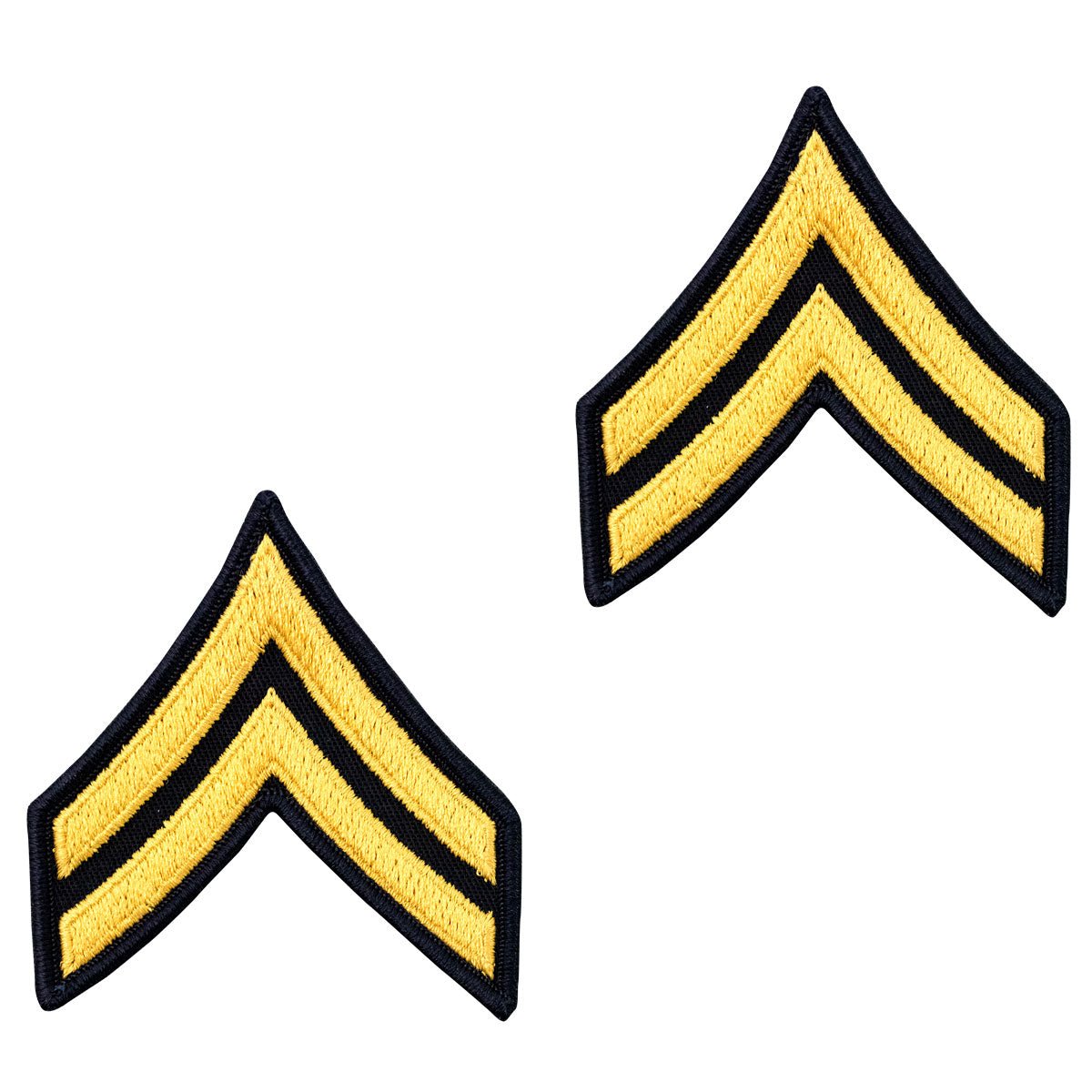 Army Chevron: Corporal - gold embroidered on blue, male - Hooyah Woodworks LLC