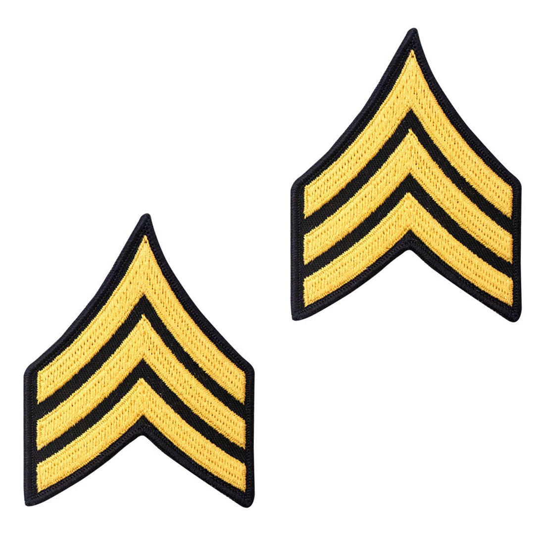 Army Chevron: Sergeant - gold embroidered on blue, male - Hooyah Woodworks LLC