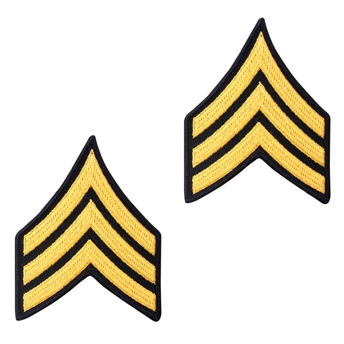 Army Chevron: Sergeant - gold embroidered on blue, male - Hooyah Woodworks LLC