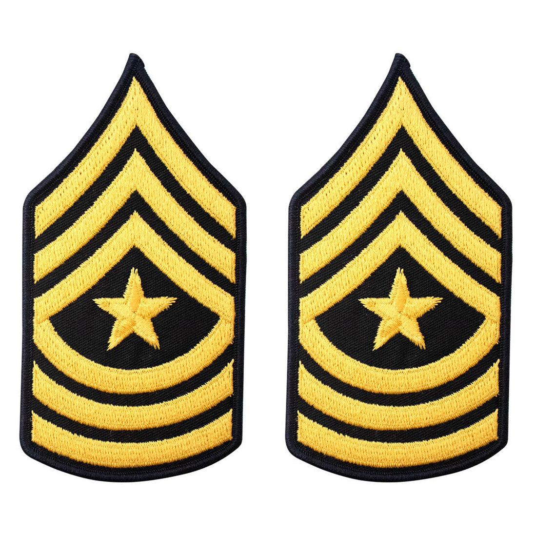 Army Chevron: Sergeant Major - gold embroidered on blue, male - Hooyah Woodworks LLC