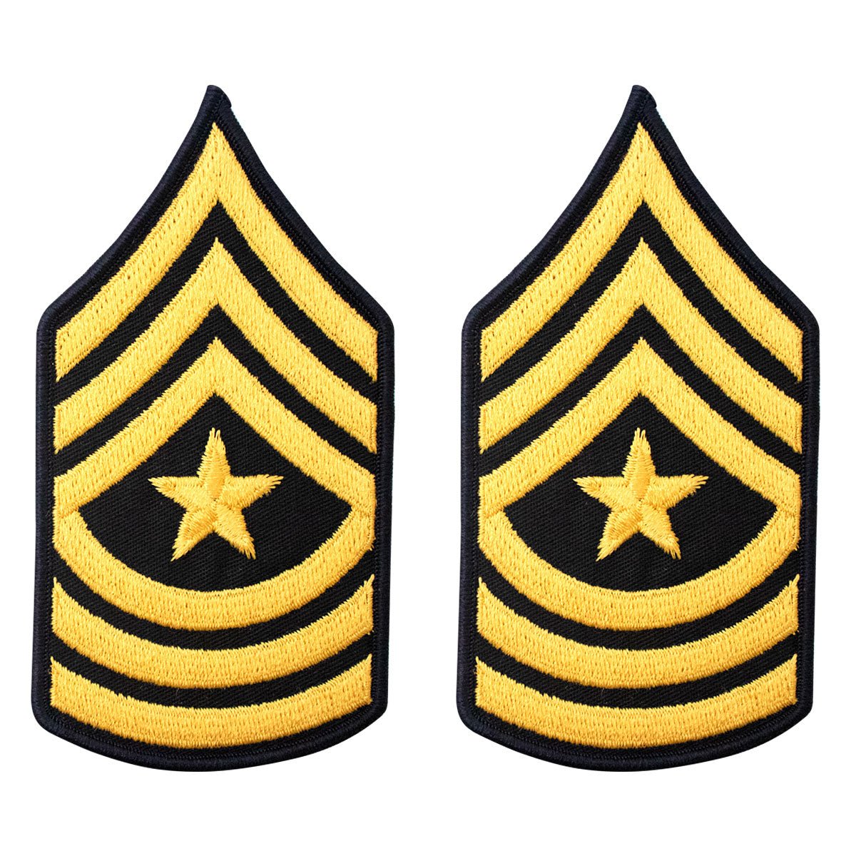 Army Chevron: Sergeant Major - gold embroidered on blue, male - Hooyah Woodworks LLC