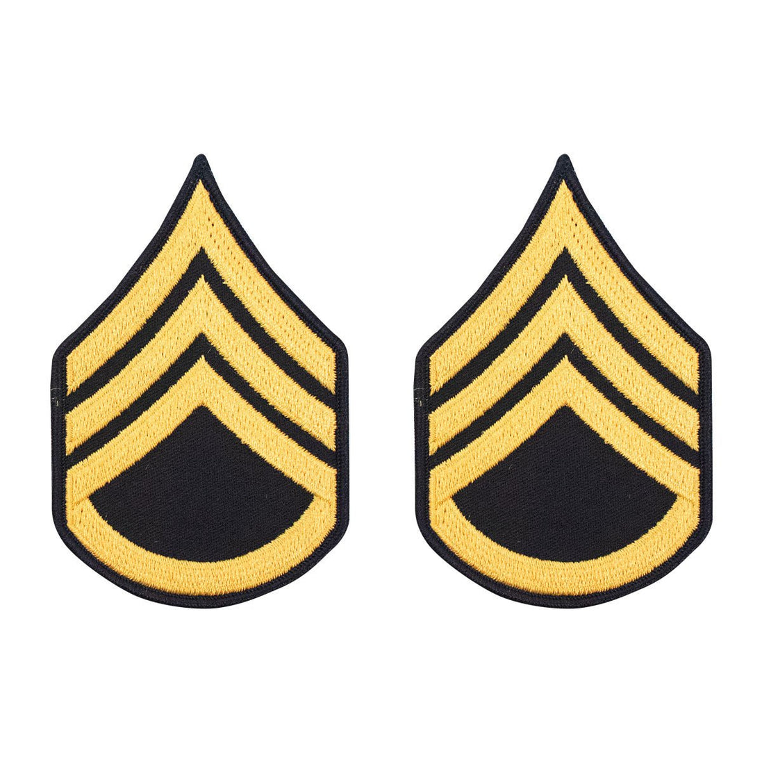 Army Chevron: Staff Sergeant - gold embroidered on blue, male - Hooyah Woodworks LLC