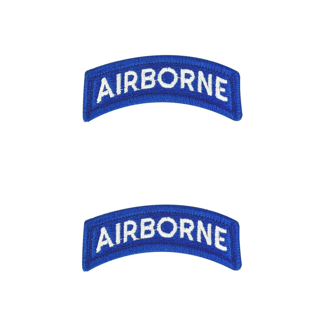Army Embroidered Tab: Airborne - white letters on blue - Hooyah Woodworks LLC