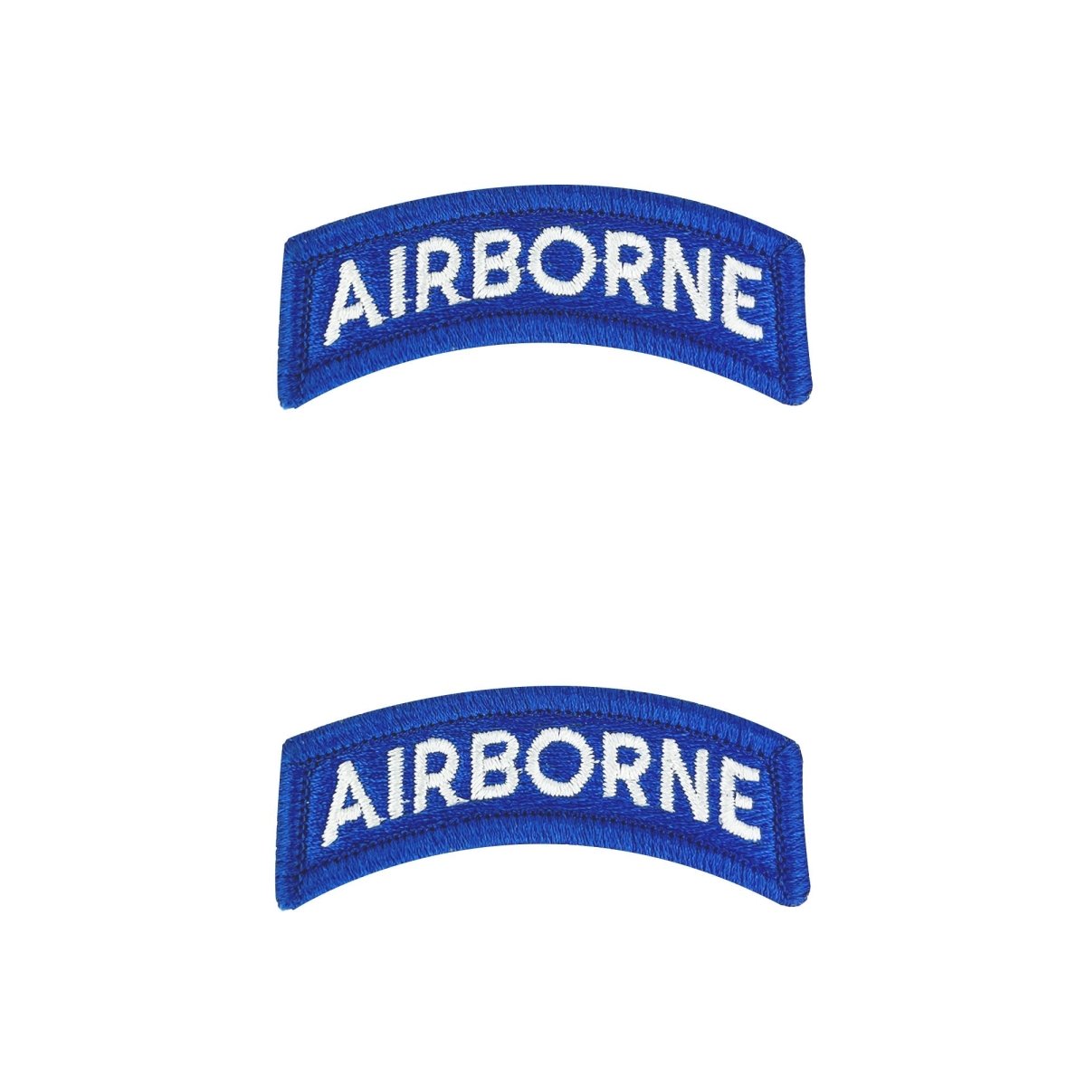 Army Embroidered Tab: Airborne - white letters on blue - Hooyah Woodworks LLC