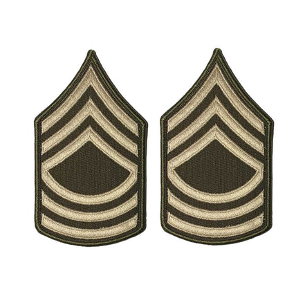Army Green Service Uniform Chevron: Master Sergeant - embroidered on green, Small - Hooyah Woodworks LLC