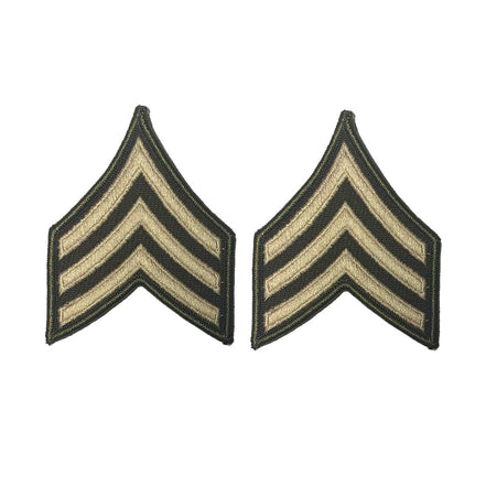 Army Green Service Uniform Chevron: Sergeant - embroidered on green, Large - Hooyah Woodworks LLC