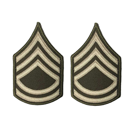 Army Green Service Uniform Chevron: Sergeant First Class - embroidered on green, Small - Hooyah Woodworks LLC