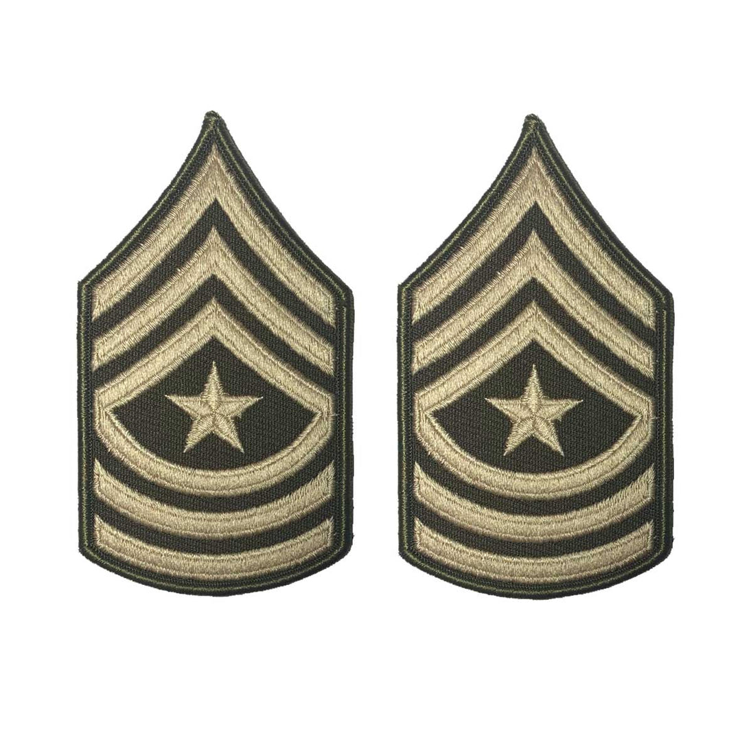 Army Green Service Uniform Chevron: Sergeant Major - embroidered on green, Small - Hooyah Woodworks LLC