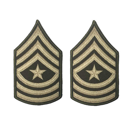 Army Green Service Uniform Chevron: Sergeant Major - embroidered on green, Small - Hooyah Woodworks LLC
