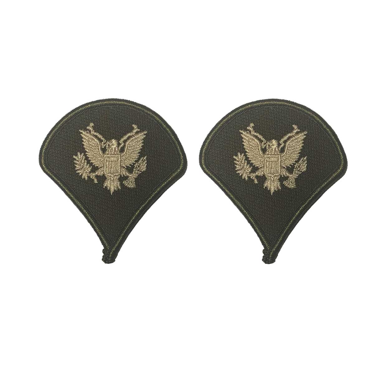 Army Green Service Uniform Chevron: Specialist- embroidered on green, Large - Hooyah Woodworks LLC