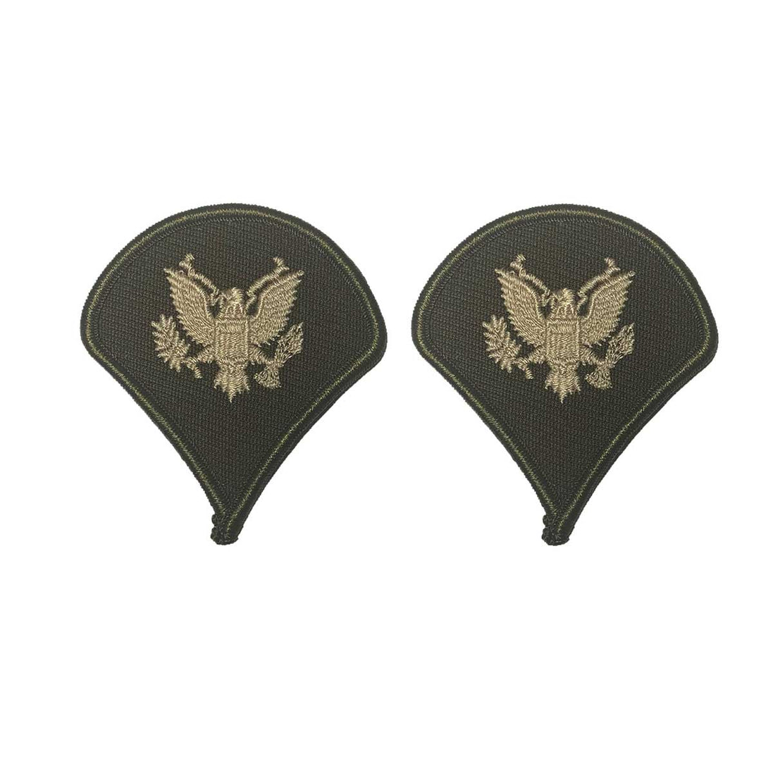 Army Green Service Uniform Chevron: Specialist- embroidered on green, Small - Hooyah Woodworks LLC