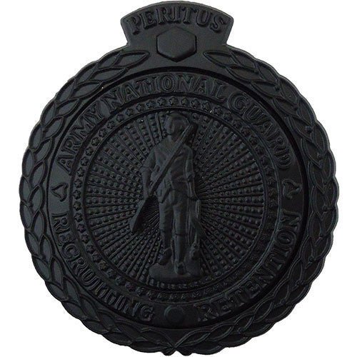 Army ID Badge: ARNG Recruiting and Retention: Master - black metal - Hooyah Woodworks LLC
