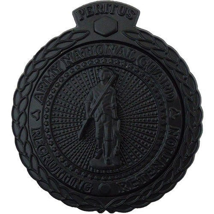 Army ID Badge: ARNG Recruiting and Retention: Master - black metal - Hooyah Woodworks LLC