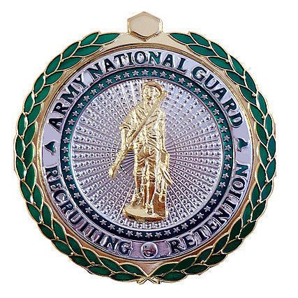 Army ID Badge: ARNG Recruiting and Retention: Senior - mirror finish - Hooyah Woodworks LLC