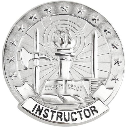 Army Identification Badge: Basic Instructor - Silver Mirror Finish - Hooyah Woodworks LLC