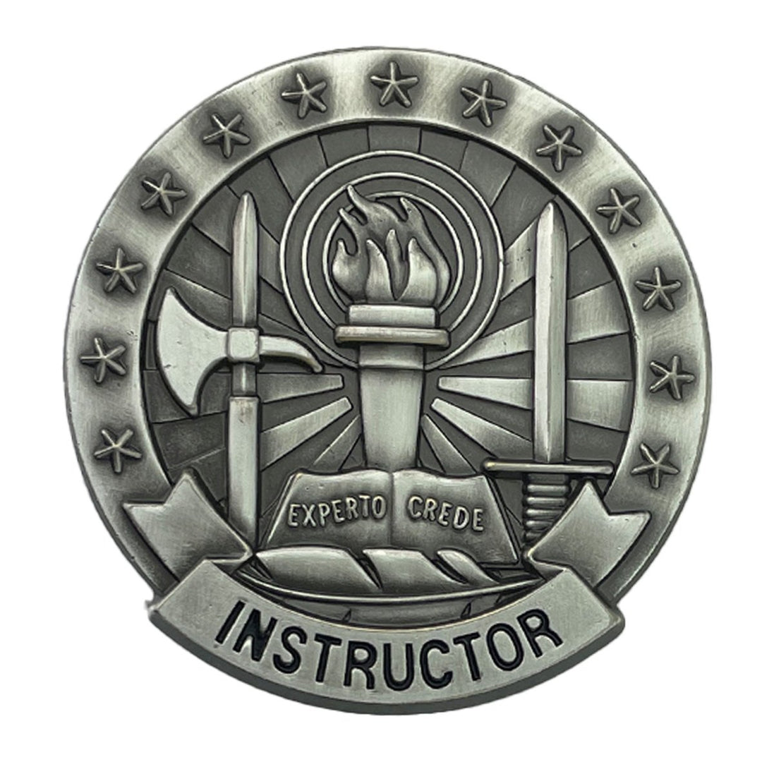 Army Identification Badge: Basic Instructor - Silver Oxidized - Hooyah Woodworks LLC