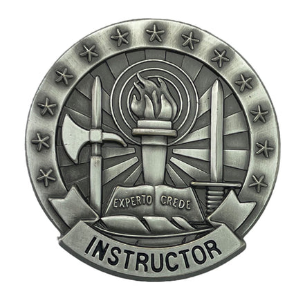 Army Identification Badge: Basic Instructor - Silver Oxidized - Hooyah Woodworks LLC