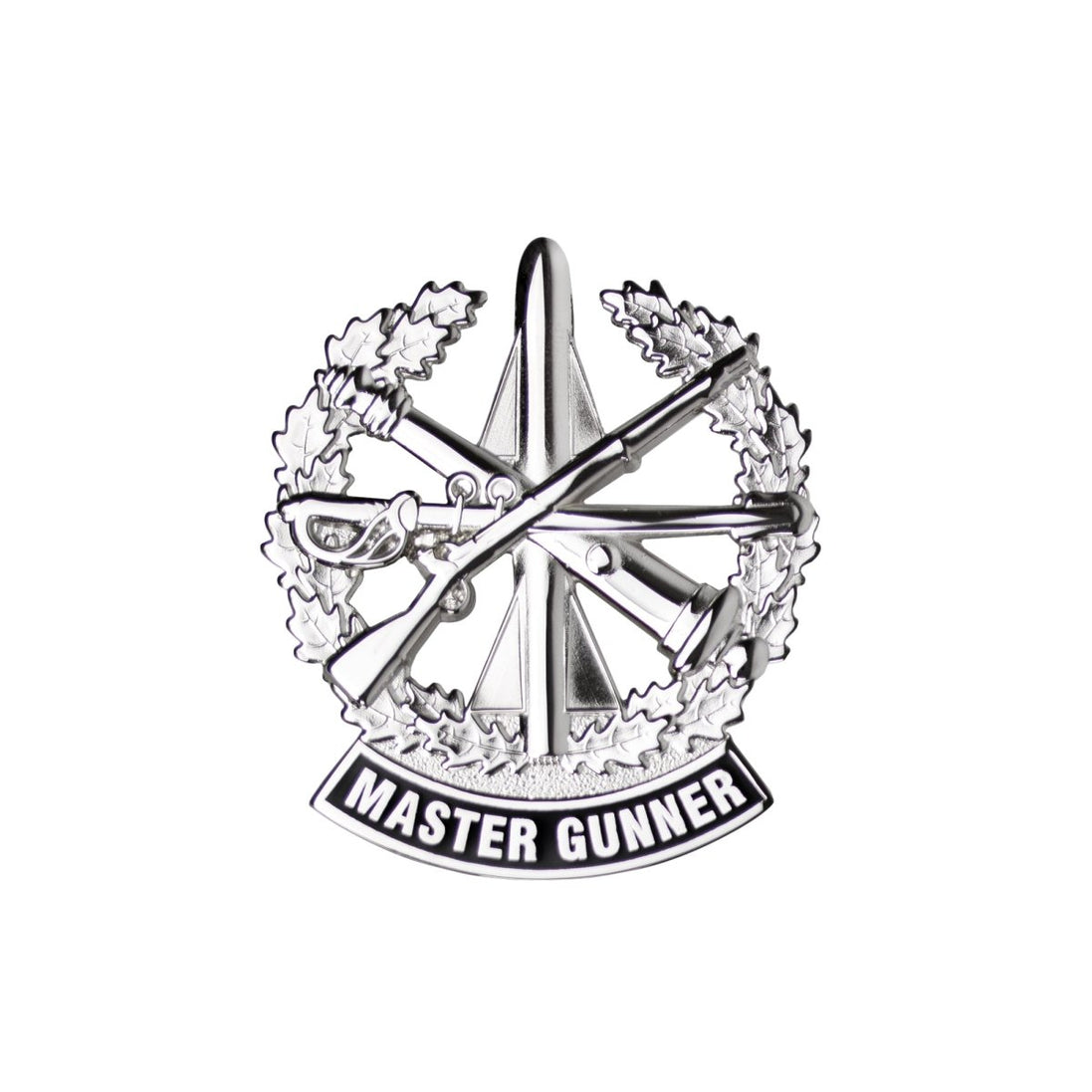 Army Identification Badge: Master Gunner - Silver Mirror - Hooyah Woodworks LLC