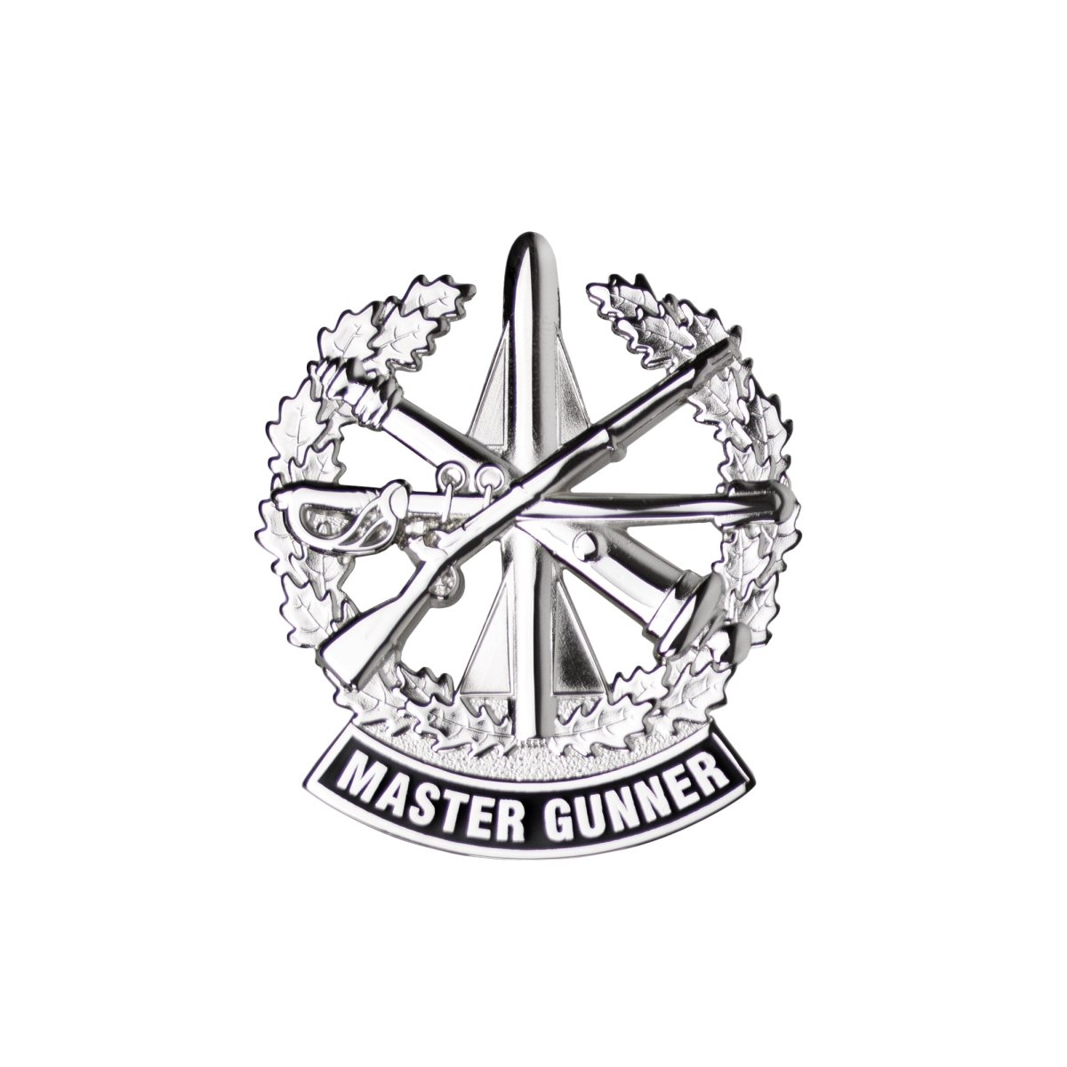 Army Identification Badge: Master Gunner - Silver Mirror - Hooyah Woodworks LLC