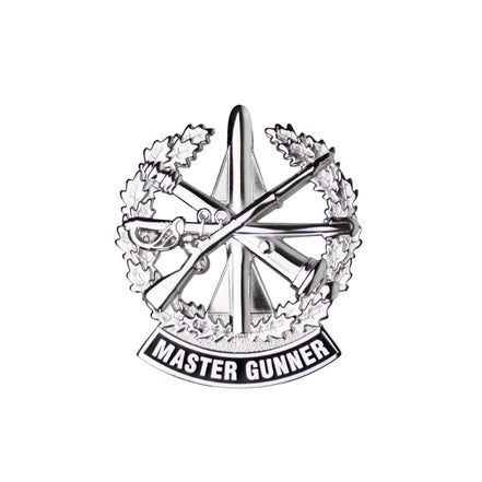 Army Identification Badge: Master Gunner - Silver Mirror - Hooyah Woodworks LLC
