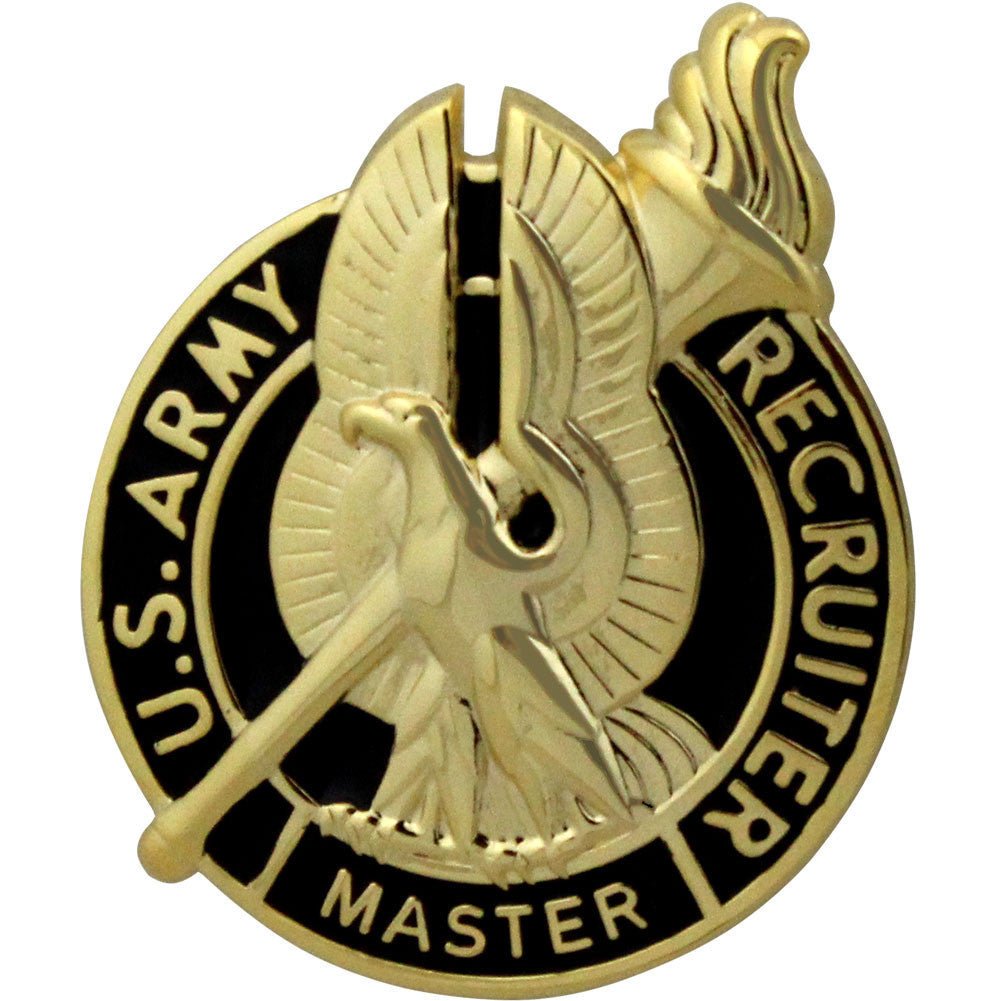 Army Identification Badge: Master Recruiter - gold - Hooyah Woodworks LLC