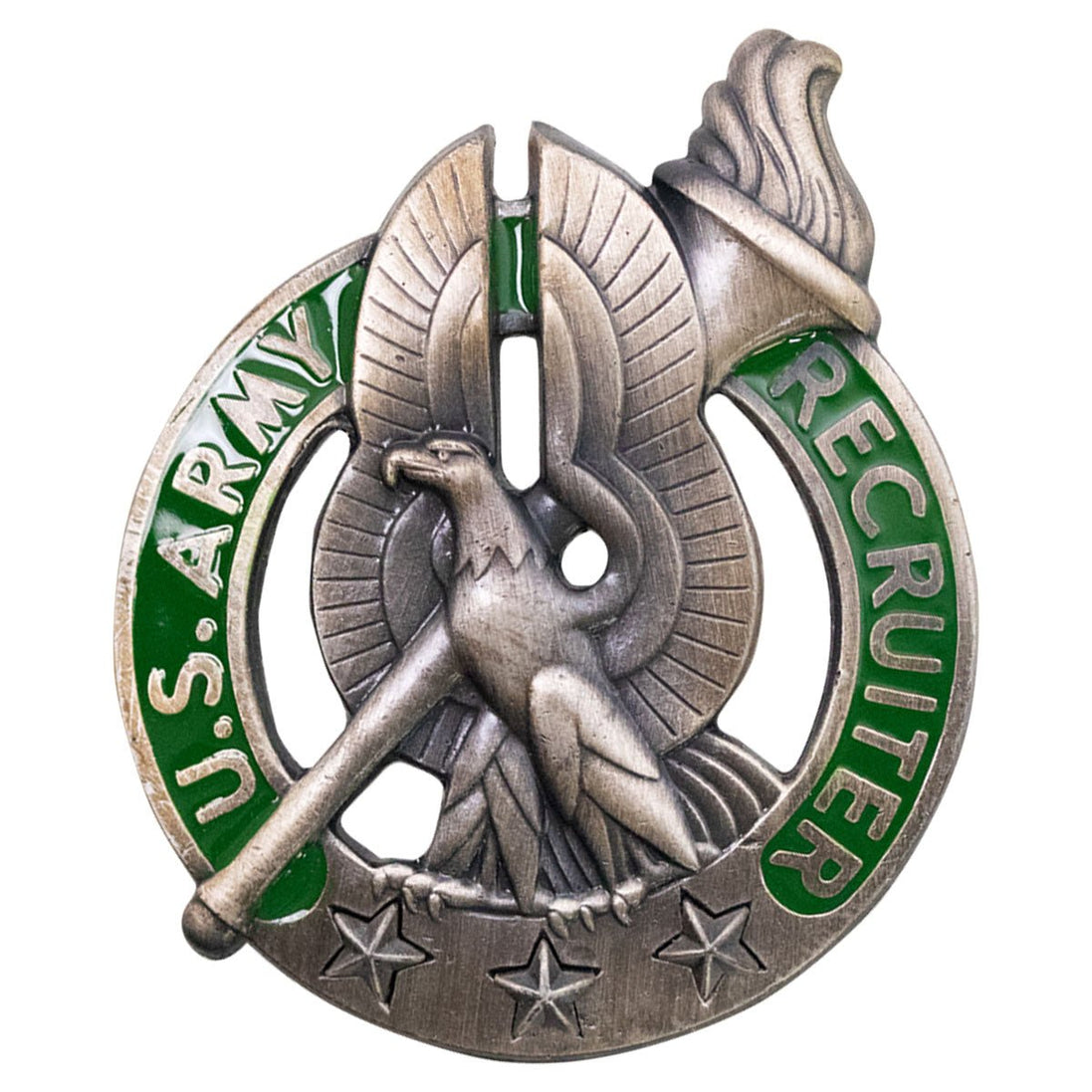 Army Identification Badge: Recruiter - silver - Hooyah Woodworks LLC