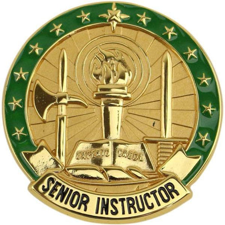 Army Identification Badge: Senior Instructor - Gold - Hooyah Woodworks LLC