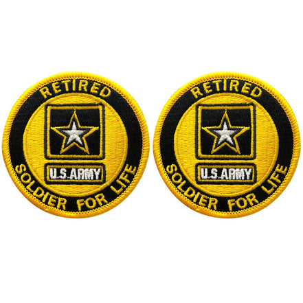Army Patch: US Army Retired - Soldier For Life - Full Color embroidery - Hooyah Woodworks LLC