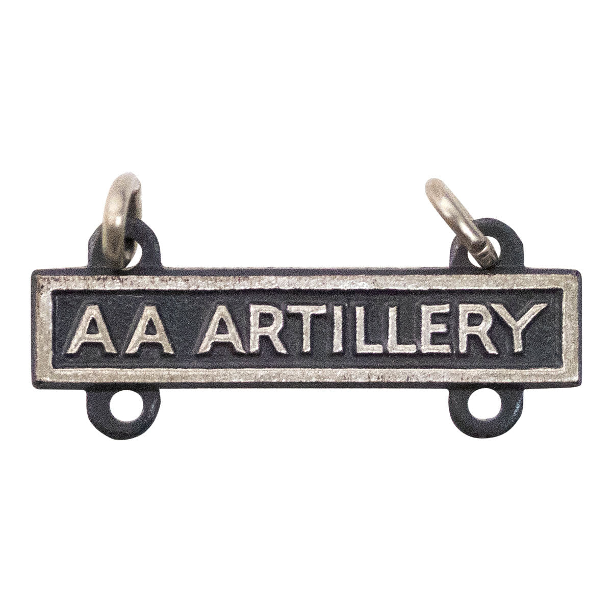 Army Qualification Bar: Anti-Aircraft Artillery - silver oxidized finish - Hooyah Woodworks LLC
