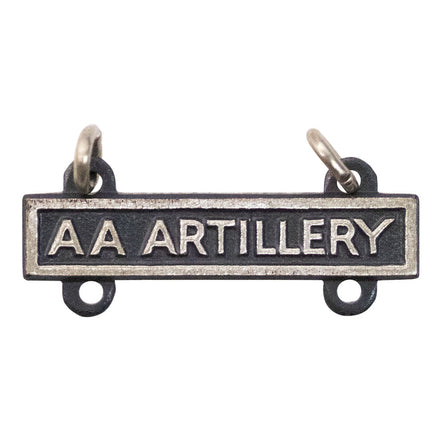 Army Qualification Bar: Anti-Aircraft Artillery - silver oxidized finish - Hooyah Woodworks LLC