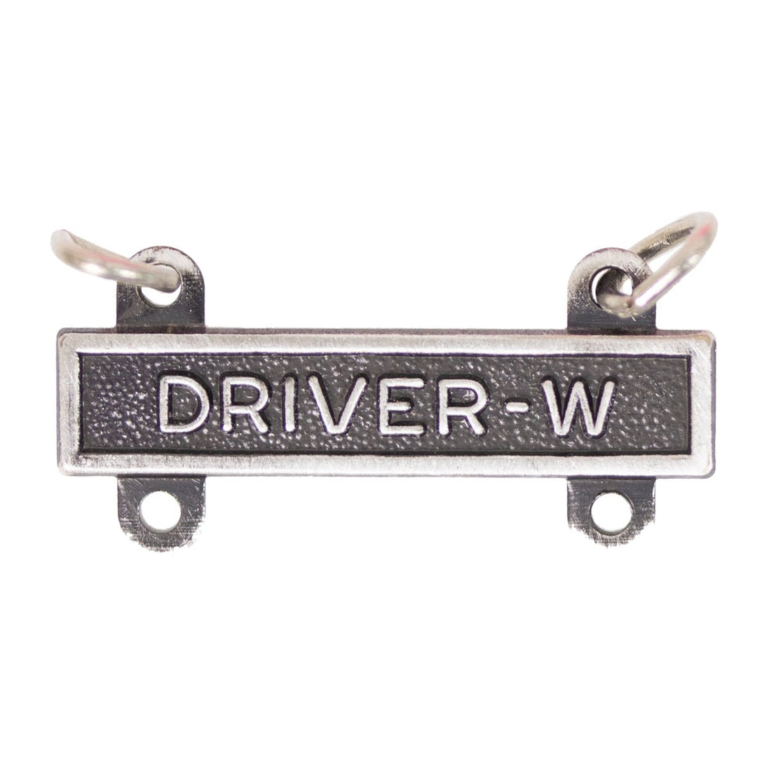 Army Qualification Bar: Driver W - silver oxidized finish - Hooyah Woodworks LLC