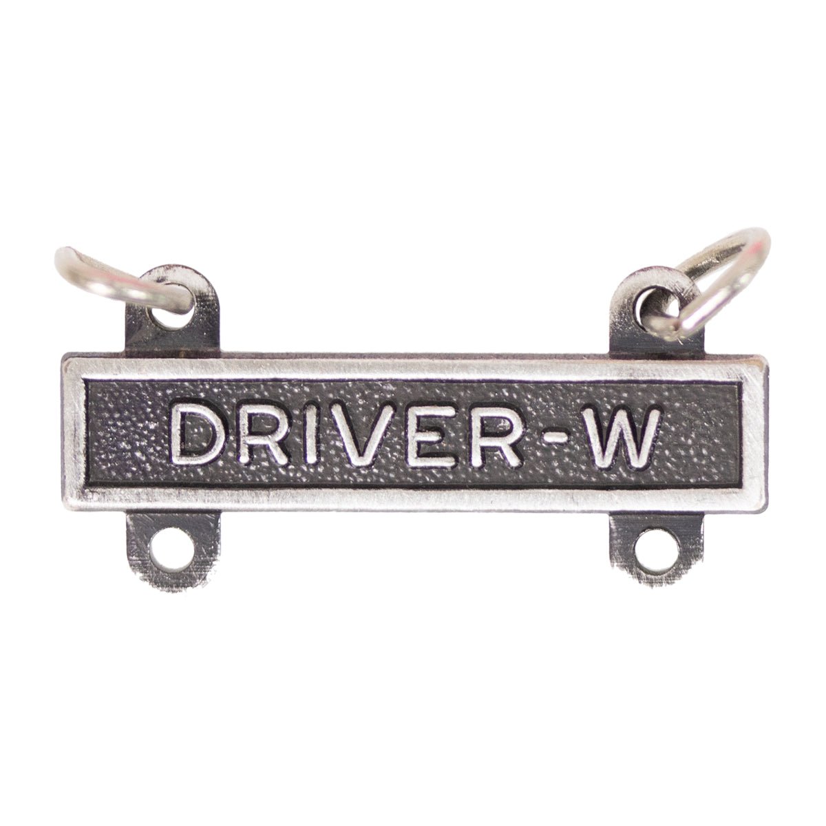 Army Qualification Bar: Driver W - silver oxidized finish - Hooyah Woodworks LLC