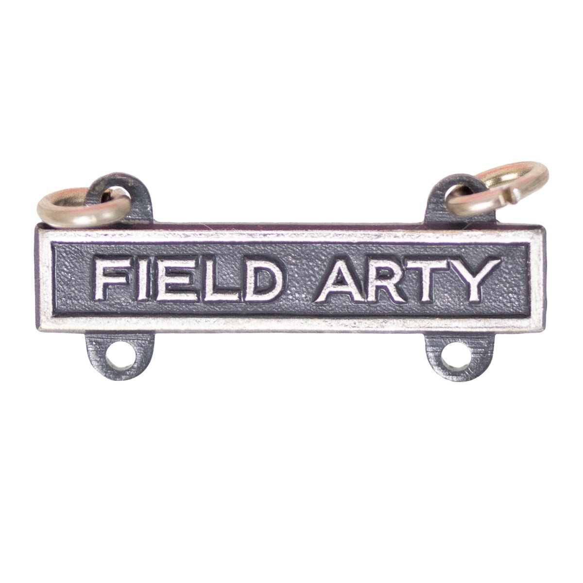 Army Qualification Bar: Field Artillery - silver oxidized finish - Hooyah Woodworks LLC