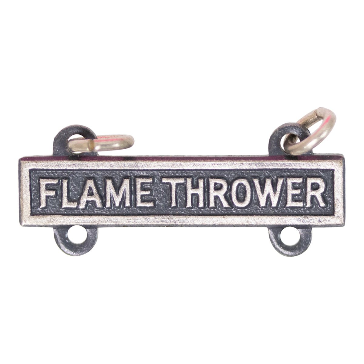Army Qualification Bar: Flame Thrower - silver oxidized finish - Hooyah Woodworks LLC