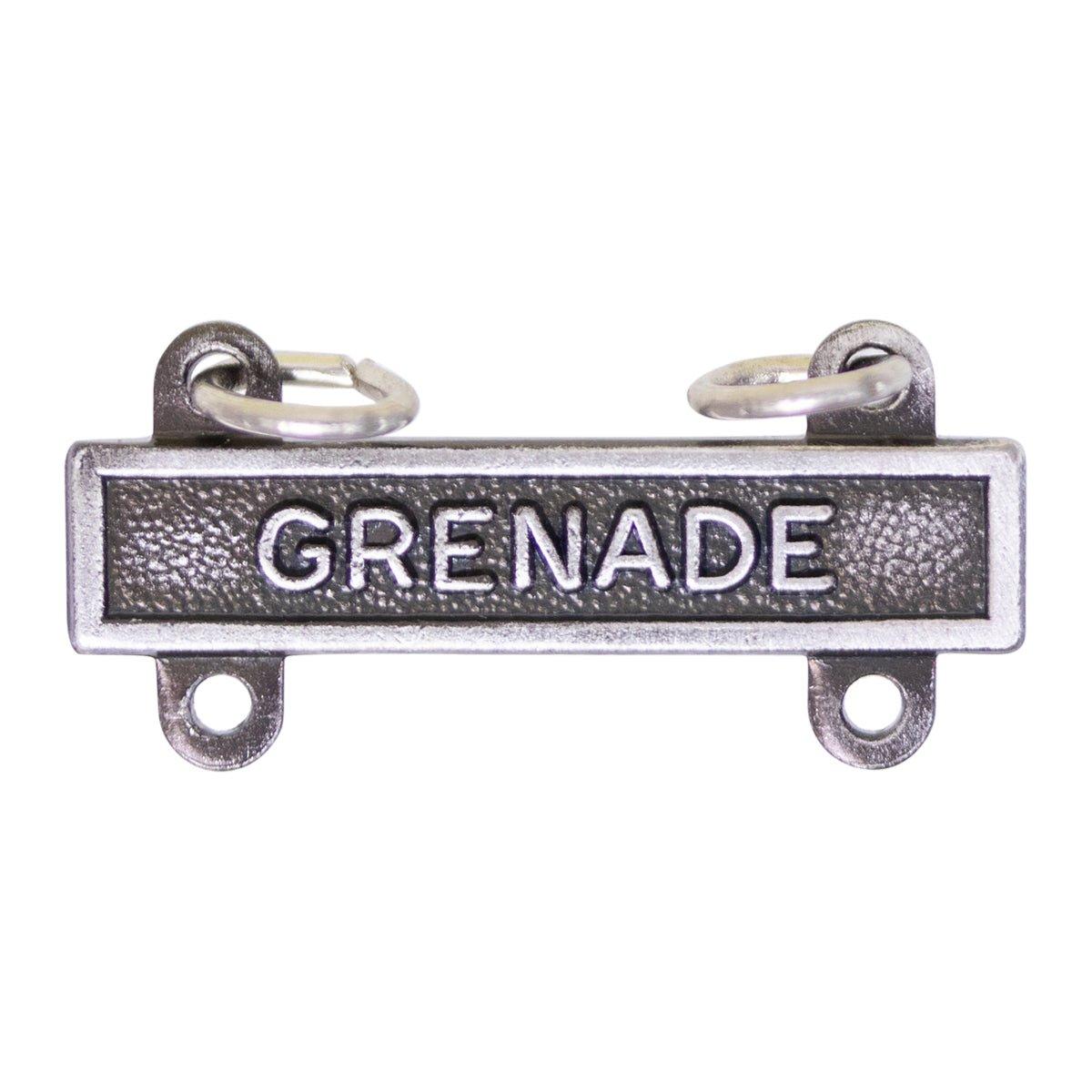 Army Qualification Bar: Grenade - silver oxidized finish - Hooyah Woodworks LLC