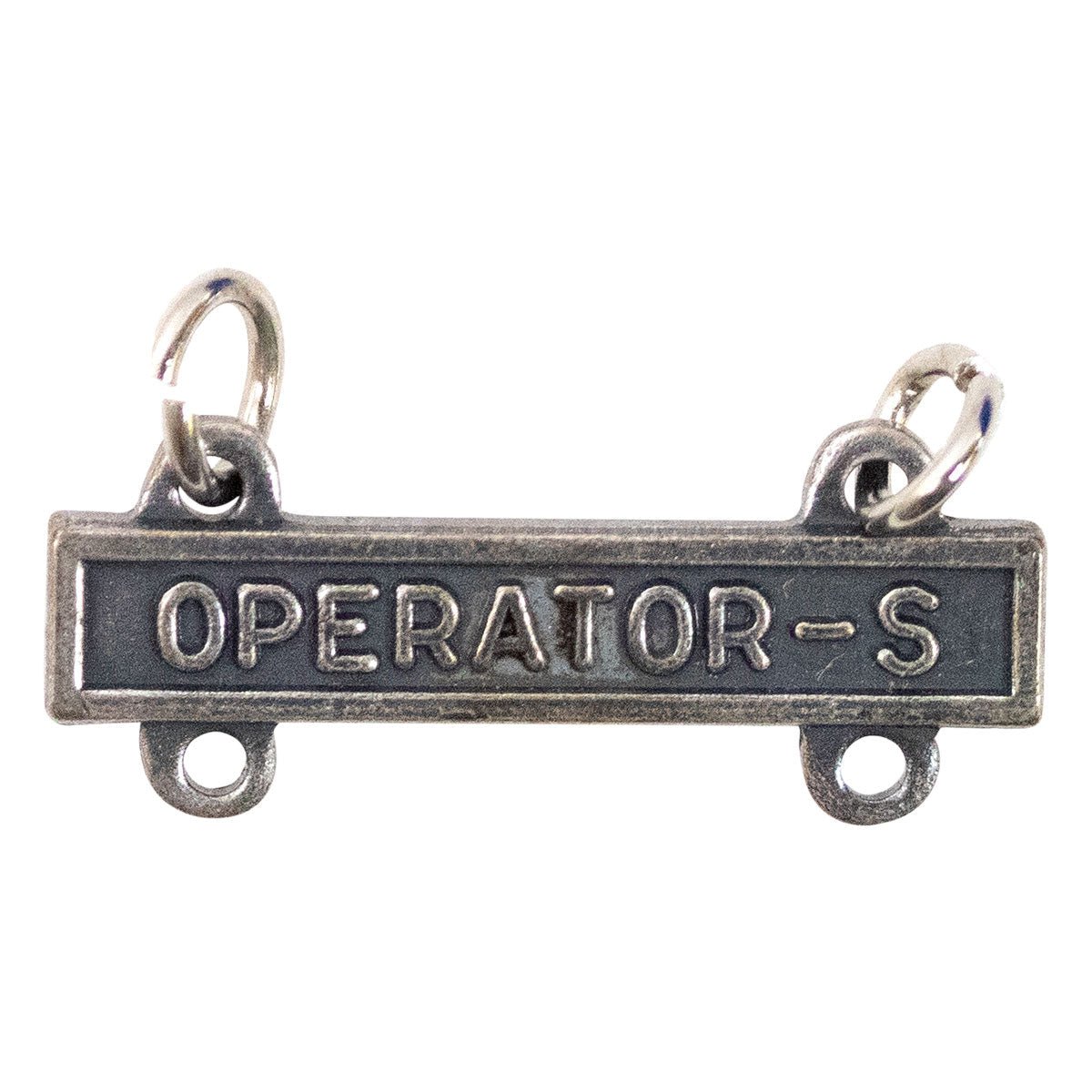 Army Qualification Bar: Operator S - silver oxidized finish - Hooyah Woodworks LLC