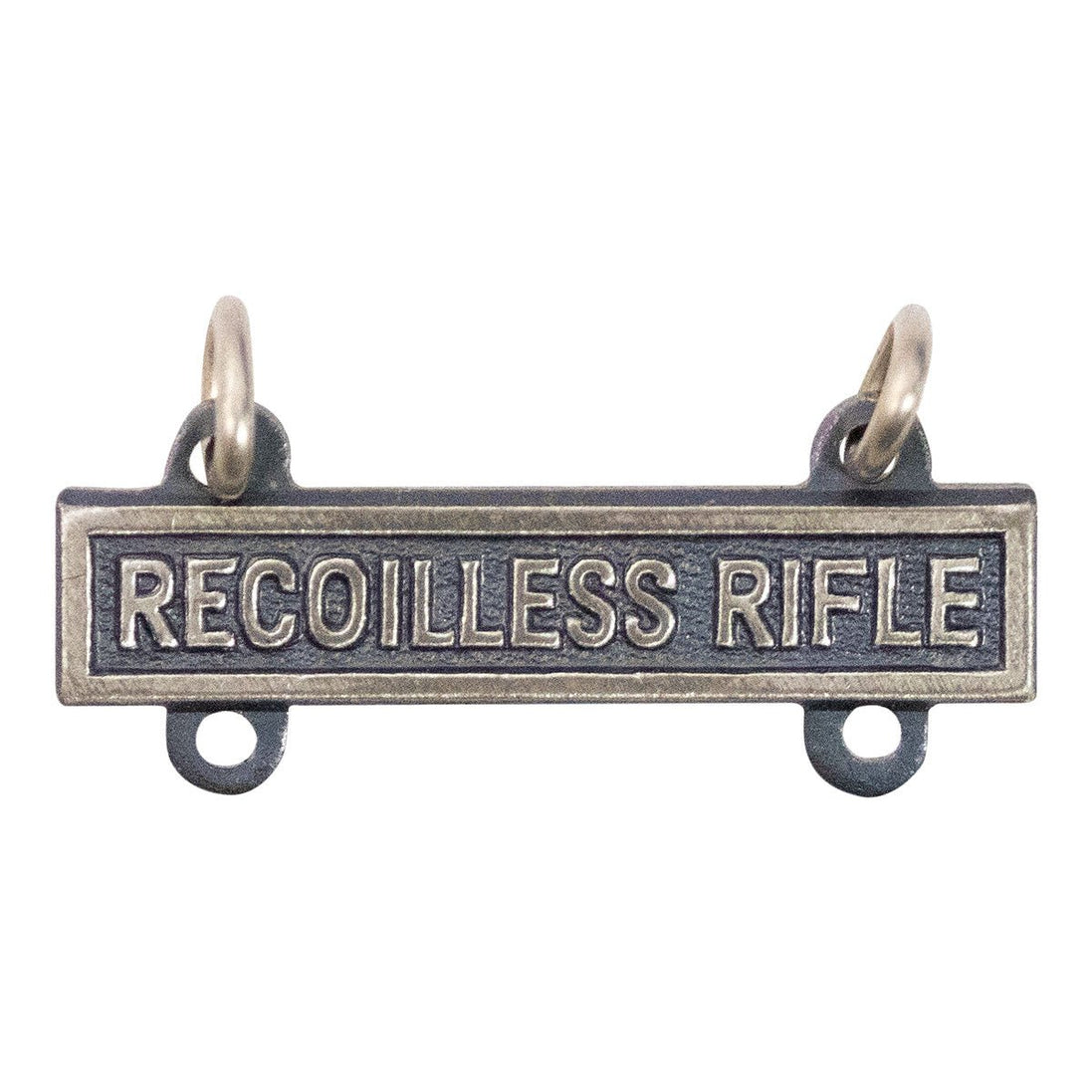 Army Qualification Bar: Recoilless Rifle - silver oxidized finish - Hooyah Woodworks LLC