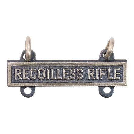 Army Qualification Bar: Recoilless Rifle - silver oxidized finish - Hooyah Woodworks LLC