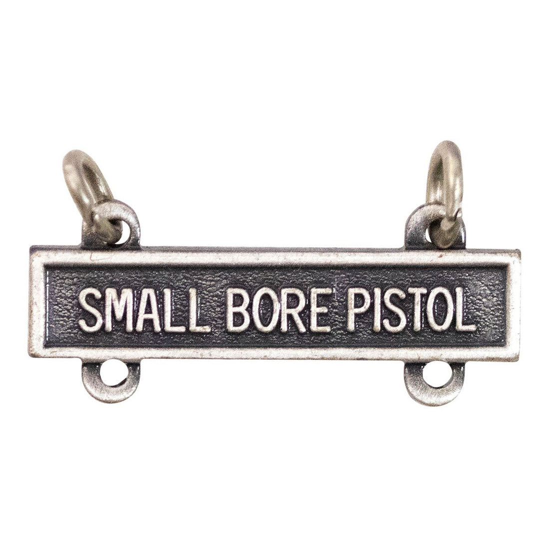 Army Qualification Bar: Small Bore Pistol - silver oxidized finish - Hooyah Woodworks LLC